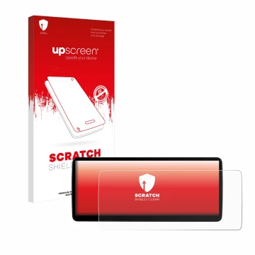 Parte frontale di una confezione del prodotto con il logo del marchio upscreen. Accanto è raffigurato il dispositivo Xtrons QL