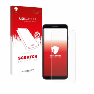 Parte frontale di una confezione del prodotto con il logo del marchio upscreen. Accanto è raffigurato il dispositivo Honeywell