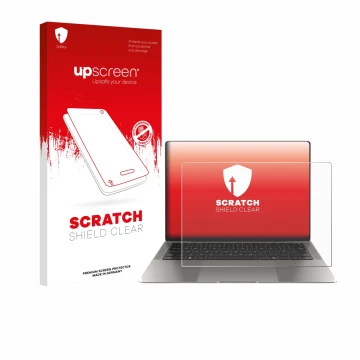 Parte frontale di una confezione del prodotto con il logo del marchio upscreen. Accanto è raffigurato il dispositivo Honor Mag