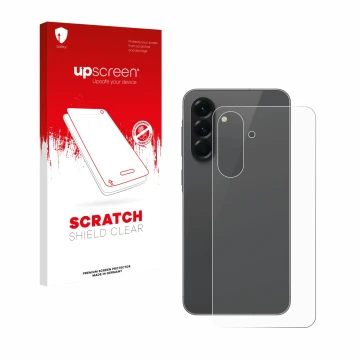 Parte frontale di una confezione del prodotto con il logo del marchio upscreen. Accanto è raffigurato il dispositivo Samsung G