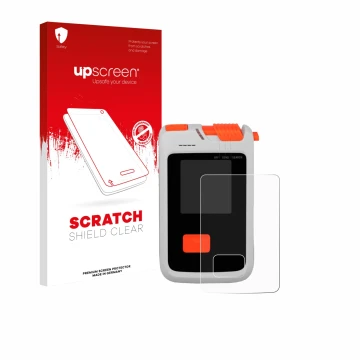 Parte frontale di una confezione del prodotto con il logo del marchio upscreen. Accanto è raffigurato il dispositivo Mammut Ba