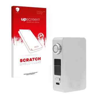 Parte frontale di una confezione del prodotto con il logo del marchio upscreen. Accanto è raffigurato il dispositivo Lost Vape