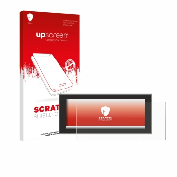 Parte frontale di una confezione del prodotto con il logo del marchio upscreen. Accanto è raffigurato il dispositivo Land Rove