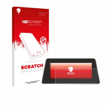 Parte frontale di una confezione del prodotto con il logo del marchio upscreen. Accanto è raffigurato il dispositivo BMW 5 G30