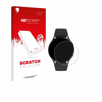 Parte frontale di una confezione del prodotto con il logo del marchio upscreen. Accanto è raffigurato il dispositivo Levowatch