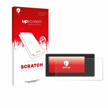 Parte frontale di una confezione del prodotto con il logo del marchio upscreen. Accanto è raffigurato il dispositivo Acta Berg