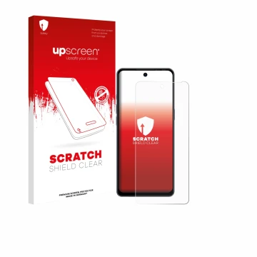 Parte frontale di una confezione del prodotto con il logo del marchio upscreen. Accanto è raffigurato il dispositivo Ulefone N