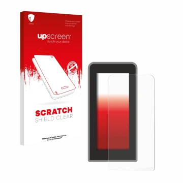 Parte frontale di una confezione del prodotto con il logo del marchio upscreen. Accanto è raffigurato il dispositivo Tenways C