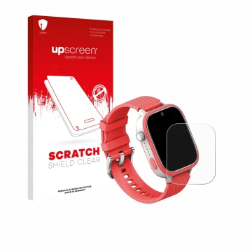 Parte frontale di una confezione del prodotto con il logo del marchio upscreen. Accanto è raffigurato il dispositivo AngelTech
