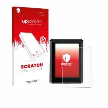 Parte frontale di una confezione del prodotto con il logo del marchio upscreen. Accanto è raffigurato il dispositivo Shimano S