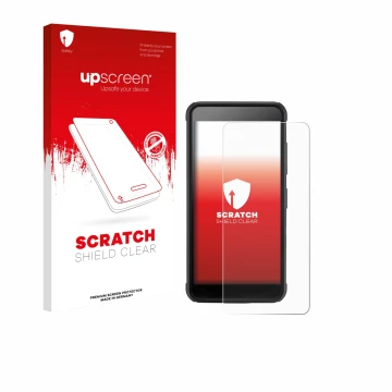 Parte frontale di una confezione del prodotto con il logo del marchio upscreen. Accanto è raffigurato il dispositivo SkyCaddie