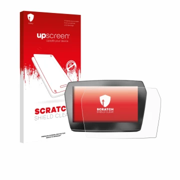 Parte frontale di una confezione del prodotto con il logo del marchio upscreen. Accanto è raffigurato il dispositivo Voge 625 