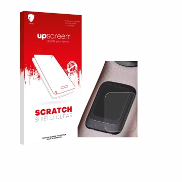 Parte frontale di una confezione del prodotto con il logo del marchio upscreen. Accanto è raffigurato il dispositivo Specializ