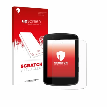 Parte frontale di una confezione del prodotto con il logo del marchio upscreen. Accanto è raffigurato il dispositivo Bryton Ri