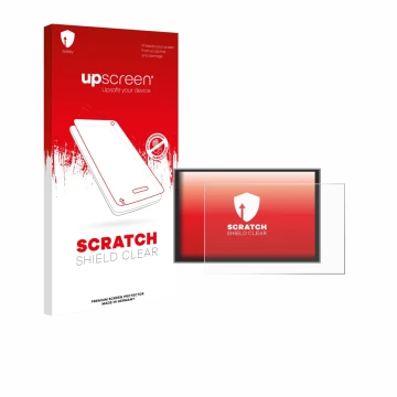 Parte frontale di una confezione del prodotto con il logo del marchio upscreen. Accanto è raffigurato il dispositivo Renault M