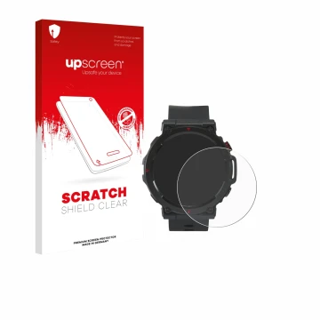 Parte frontale di una confezione del prodotto con il logo del marchio upscreen. Accanto è raffigurato il dispositivo Crivit Sp