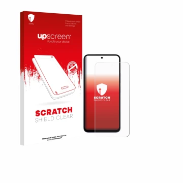 Parte frontale di una confezione del prodotto con il logo del marchio upscreen. Accanto è raffigurato il dispositivo Xiaomi Re