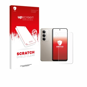 Parte frontale di una confezione del prodotto con il logo del marchio upscreen. Accanto è raffigurato il dispositivo Xiaomi Re