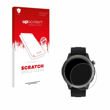 Parte frontale di una confezione del prodotto con il logo del marchio upscreen. Accanto è raffigurato il dispositivo AGM Legio