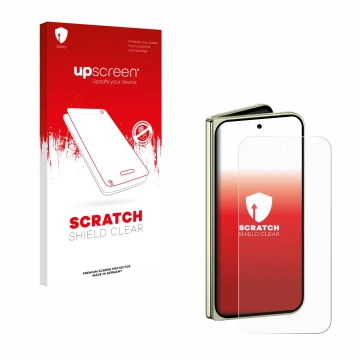 Parte frontale di una confezione del prodotto con il logo del marchio upscreen. Accanto è raffigurato il dispositivo Google Pi