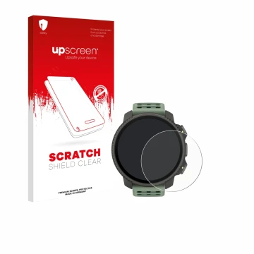 Parte frontale di una confezione del prodotto con il logo del marchio upscreen. Accanto è raffigurato il dispositivo Suunto Ve