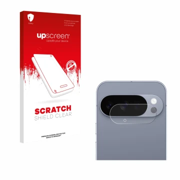 Parte frontale di una confezione del prodotto con il logo del marchio upscreen. Accanto è raffigurato il dispositivo Google Pi