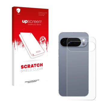 Parte frontale di una confezione del prodotto con il logo del marchio upscreen. Accanto è raffigurato il dispositivo Google Pi
