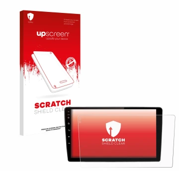 Parte frontale di una confezione del prodotto con il logo del marchio upscreen. Accanto è raffigurato il dispositivo Junsun V2