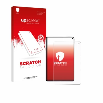 Parte frontale di una confezione del prodotto con il logo del marchio upscreen. Accanto è raffigurato il dispositivo Huawei Ma