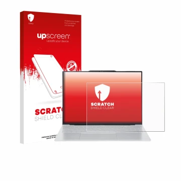 Parte frontale di una confezione del prodotto con il logo del marchio upscreen. Accanto è raffigurato il dispositivo Acer Swif