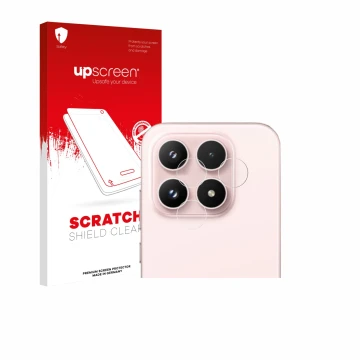 Parte frontale di una confezione del prodotto con il logo del marchio upscreen. Accanto è raffigurato il dispositivo Xiaomi 17