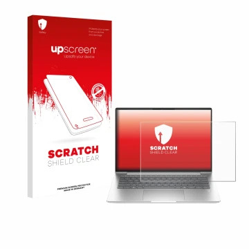 Parte frontale di una confezione del prodotto con il logo del marchio upscreen. Accanto è raffigurato il dispositivo HP EliteB