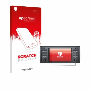 Parte frontale di una confezione del prodotto con il logo del marchio upscreen. Accanto è raffigurato il dispositivo Eonon E39