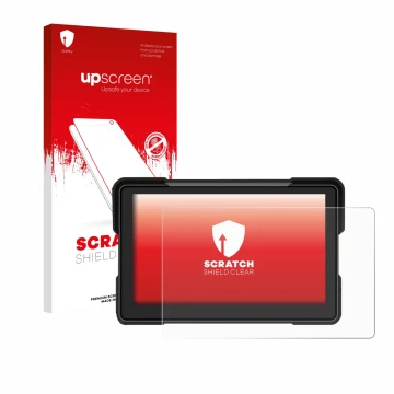 Parte frontale di una confezione del prodotto con il logo del marchio upscreen. Accanto è raffigurato il dispositivo Airpuxem 