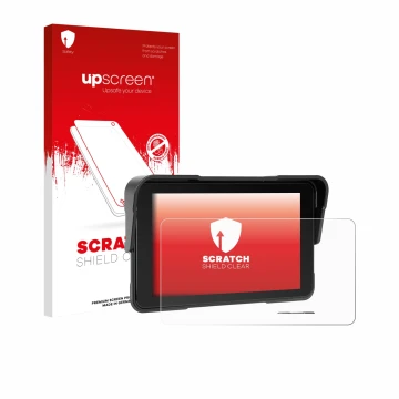 Parte frontale di una confezione del prodotto con il logo del marchio upscreen. Accanto è raffigurato il dispositivo Sixwin P2