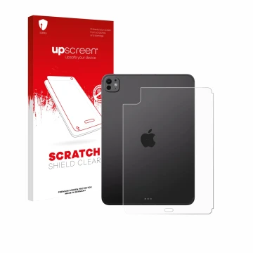 Parte frontale di una confezione del prodotto con il logo del marchio upscreen. Accanto è raffigurato il dispositivo Apple iPa