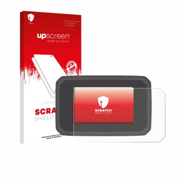 Parte frontale di una confezione del prodotto con il logo del marchio upscreen. Accanto è raffigurato il dispositivo Honda CMX