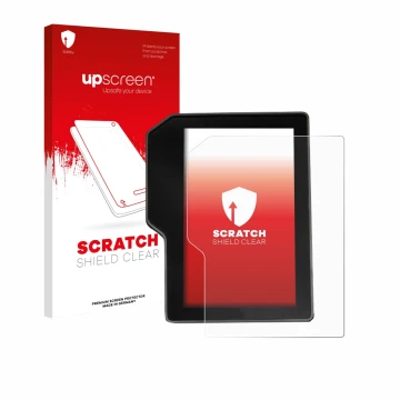 Parte frontale di una confezione del prodotto con il logo del marchio upscreen. Accanto è raffigurato il dispositivo Yamaha Te