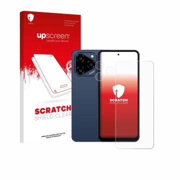 Parte frontale di una confezione del prodotto con il logo del marchio upscreen. Accanto è raffigurato il dispositivo Acer Acer