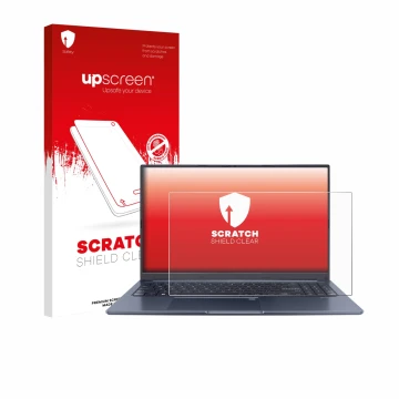 Parte frontale di una confezione del prodotto con il logo del marchio upscreen. Accanto è raffigurato il dispositivo ASUS Vivo