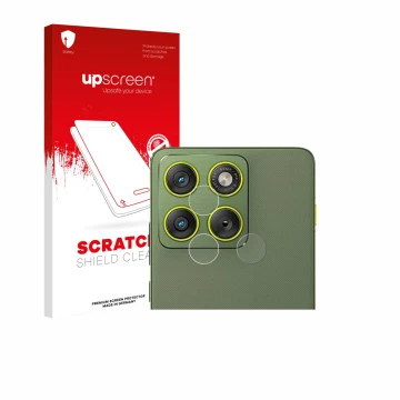 Parte frontale di una confezione del prodotto con il logo del marchio upscreen. Accanto è raffigurato il dispositivo Motorola 