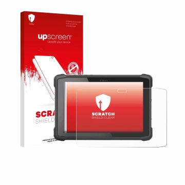 Parte frontale di una confezione del prodotto con il logo del marchio upscreen. Accanto è raffigurato il dispositivo Hematec S