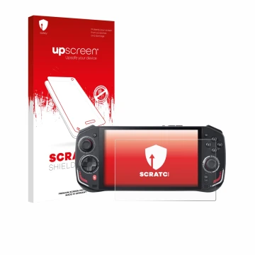Parte frontale di una confezione del prodotto con il logo del marchio upscreen. Accanto è raffigurato il dispositivo Acer Nitr