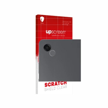 Parte frontale di una confezione del prodotto con il logo del marchio upscreen. Accanto è raffigurato il dispositivo Samsung G