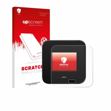 Parte frontale di una confezione del prodotto con il logo del marchio upscreen. Accanto è raffigurato il dispositivo Netgear N