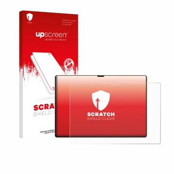 Parte frontale di una confezione del prodotto con il logo del marchio upscreen. Accanto è raffigurato il dispositivo Huawei Ma