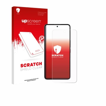 Parte frontale di una confezione del prodotto con il logo del marchio upscreen. Accanto è raffigurato il dispositivo Nubia Neo