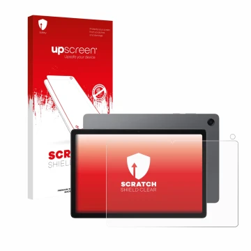 Parte frontale di una confezione del prodotto con il logo del marchio upscreen. Accanto è raffigurato il dispositivo Samsung G