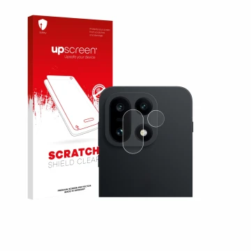 Parte frontale di una confezione del prodotto con il logo del marchio upscreen. Accanto è raffigurato il dispositivo OnePlus 1