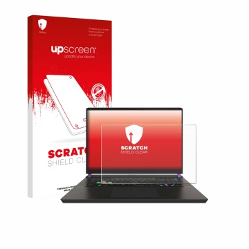 Parte frontale di una confezione del prodotto con il logo del marchio upscreen. Accanto è raffigurato il dispositivo MSI Vecto